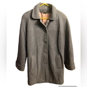 Bromley Collection Wool Blend Over Coat Jacket Women's size 16 pockets lined